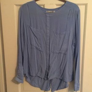 Satin button down top.